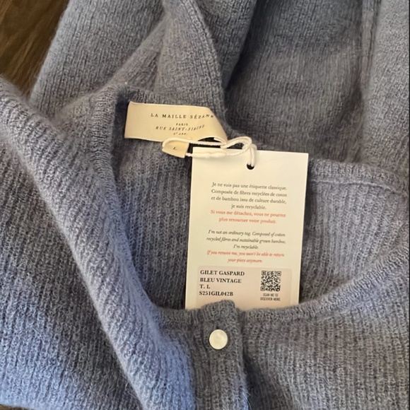 Sezane- Gaspard Cardigan- Vintage Blue- Large - Picture 3 of 9